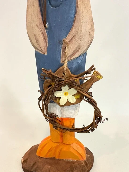 Vintage Wood Carved Goose Freestanding 12” Figure Duck W/Basket Statue Rare Find - Picture 16 of 16